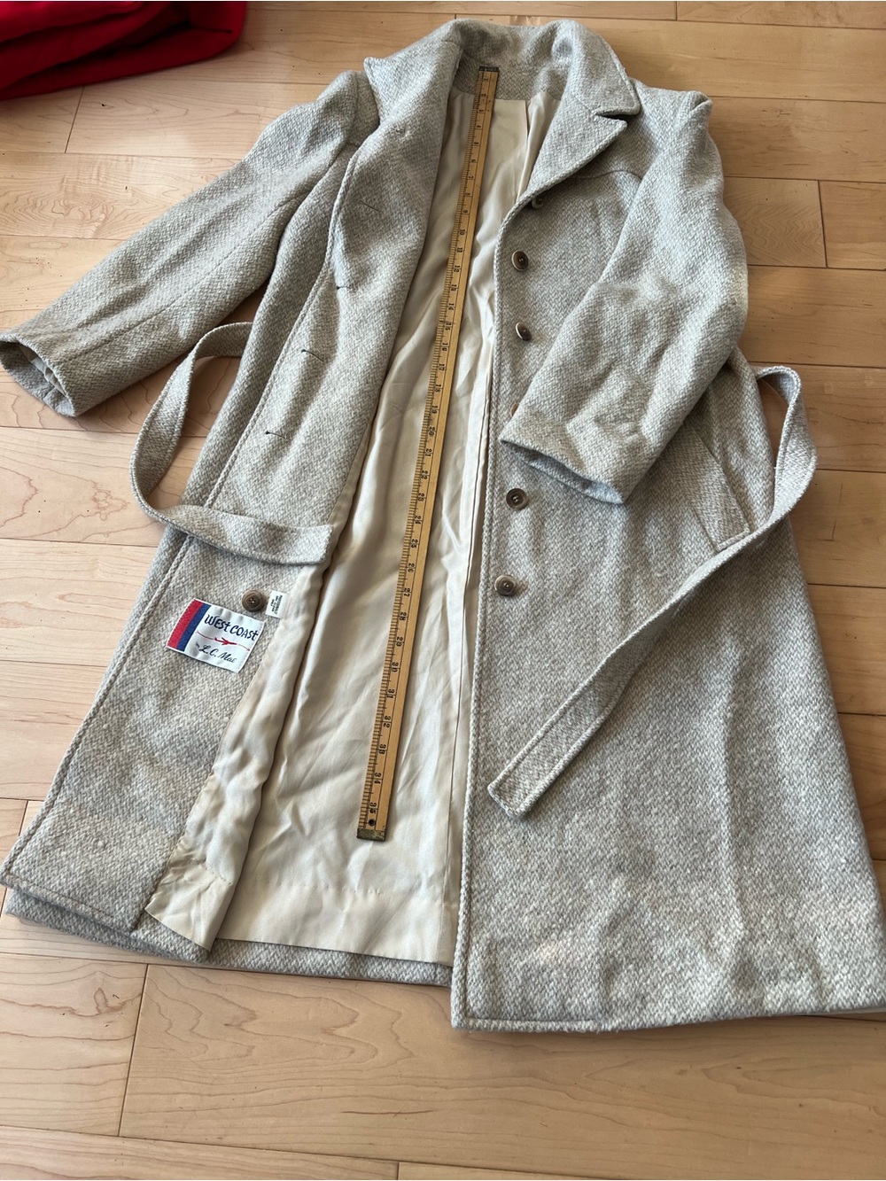 Vintage-Style Cream Wool Blend Pea Coat - Unbranded